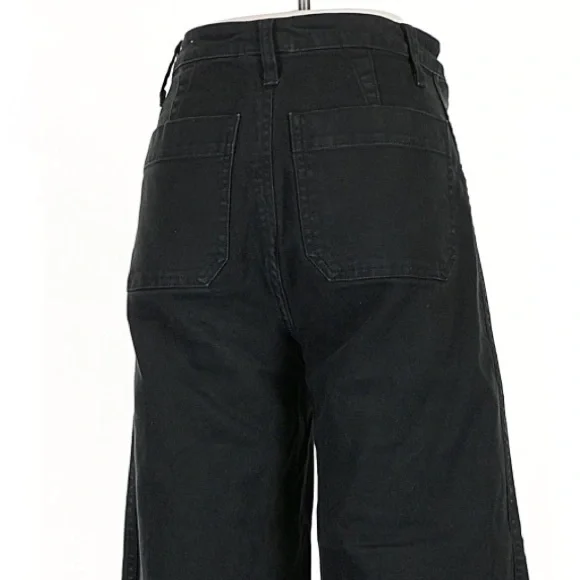 Madewell Emmett Black Wide Leg Crop Pants Size 27 Tall - Picture 7 of 9